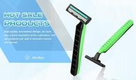 Green / Black Twin Blade Disposable Razor Anti - Drag Blades For Face Body Underarm
